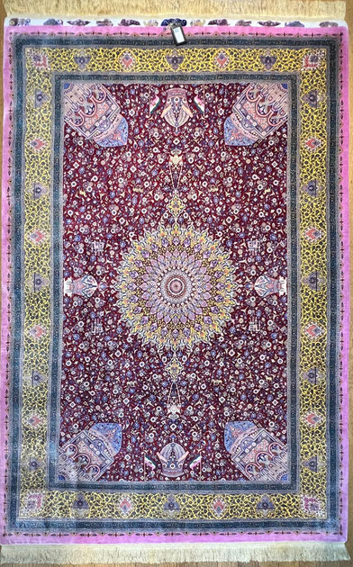 QUM SILKドザール200X140 - ペルシャ絨毯 キリム ペルシャン QUM SILKドザール200X140 - ペルシャ絨毯 キリム ペルシャン