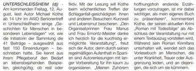 Presse, Michael Kothe, Autor aus Unterschleißheim bei München