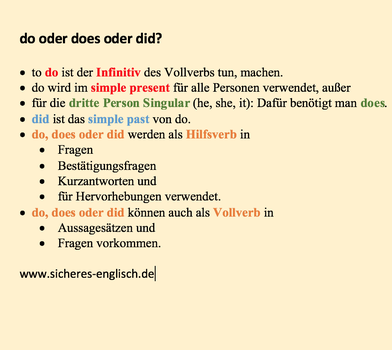 do oder does oder did