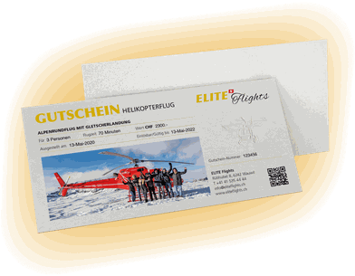Elite Flights, Gutschein Alpenrundflug mit Gletscherlandung und Gletscherapéro, Alpenflug, Gletscherflug, Helikopterflug, Helikopterrundflug, Rundflug, Luzern-Beromünster