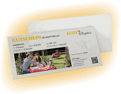 Elite Flights, Gutschein Gourmetflug, Romantikflug Helikopterflug, Helikopterrundflug, Rundflug, Beromünster, Grenchen, Basel