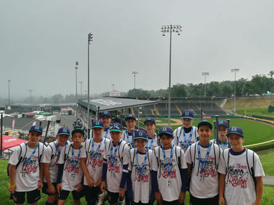 Nella foto l'Emilia Romagna, che rappresenterà l'Europa e Africa alla Little League World Series, indossa la maglia del Torneo delle Regioni 2017 di Vicenza