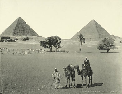 Foto vintage de les piràmides de Gizeh