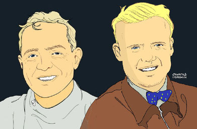 Phil Hill & Mike Hawthorn by Muneta & Cerracín