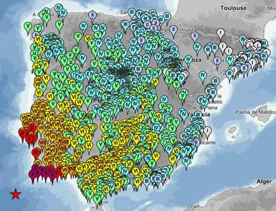 Intensidades del terremoto de Lisboa de 1755