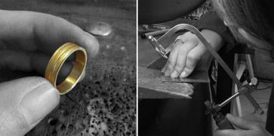 atelier bague martelée laiton