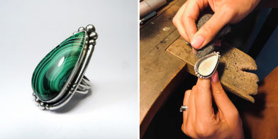 atelier bague martelée laiton