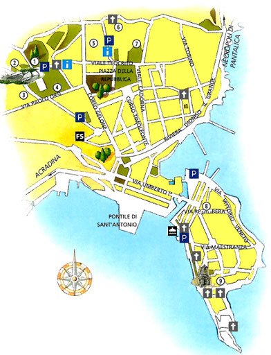 Syracuse : Plan simplifié - Siracusa