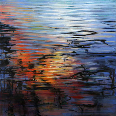 Sonne aus Flut 50 x 50 cm