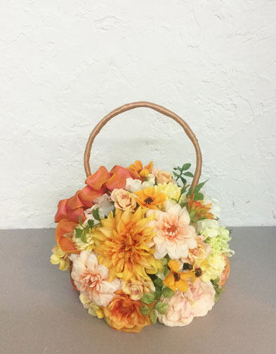 秋色ダリアのbag bouquet