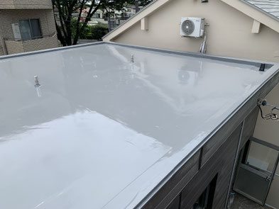 練馬区戸建て 屋上ウレタン密着防水施工後