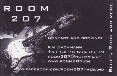 Kontakt, ROOM 207, Room207, Room 207, Kai Bachmann, room207@hotmail.ch, Blues, Rock and more...