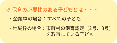 保育の必要性のある子どもとは