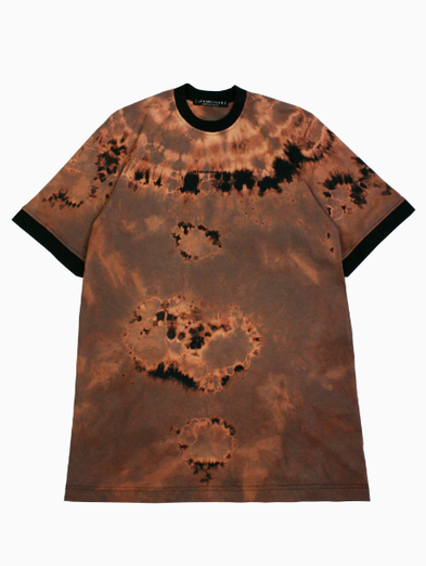 image showing a acid-washed out long t-shirt in orange