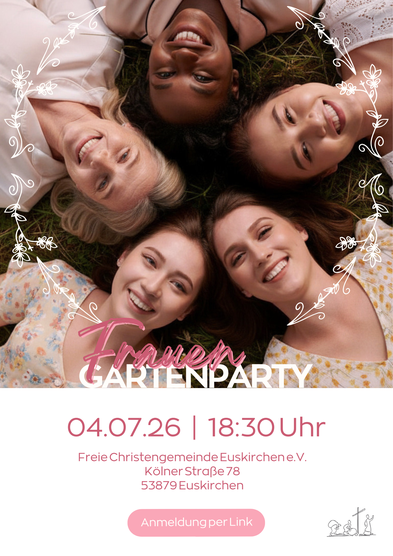 Einladung Frauen-Gartenparty, 04.07.2026, 18:30 Uhr, FCG Euskirchen, Anmeldung per Link