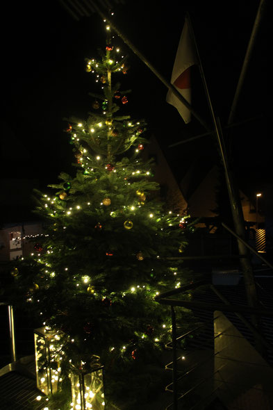 Weihnachtsbaum mit Japanflagge :)