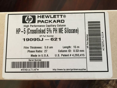 GC-Säule HP 5 Crosslinked 5 % PH ME Siloxane, HP-Nr. 19095J-621