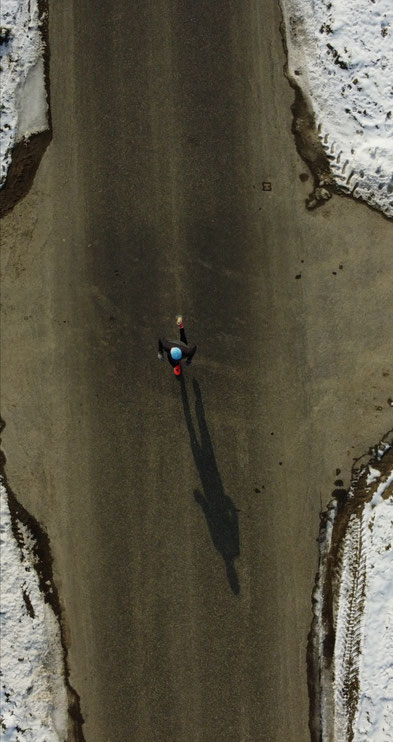 Drohnenaufnahme von einem Tempolauf am 13. Februar (Foto: Sandro Keller)