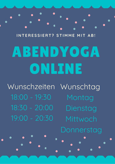 Abendyoga Tabelle Zeiten Tage
