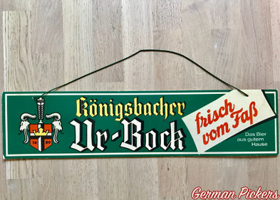 Königsbacher Ur Bock - Pappschild  Koblenz um 1950  58 x 14 cm 