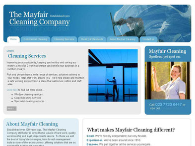 Mayfair Cleaning Company sample web page