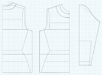 ラウンドネックプルオーバー 1/4製図（Ｍサイズ）