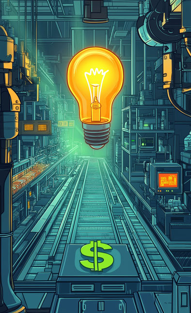 una fabrica que transforma la idea en dinero