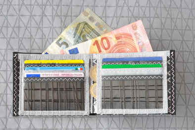 Unique wallets made from real boat sails. Eco-friendly wallet made from sails. Sustainable wallets from upcycled sails.