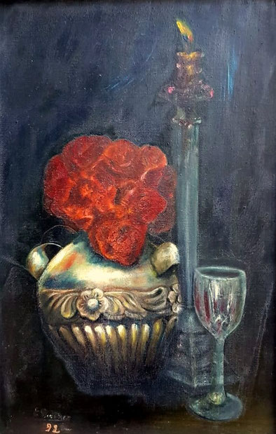 Redoma de plata. Oleo sobre tela, 55 x 35 cm. 1992.