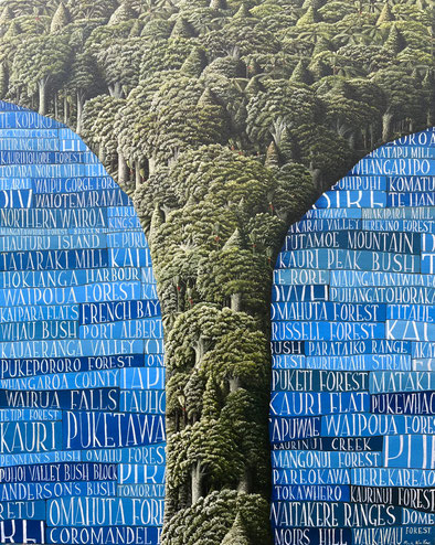 'Kauri Remembered' 80 x100 cm Oil on canvas 2025