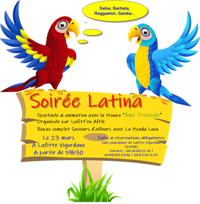 Soirée Latina le 23 mars à Lafitte Vigordane