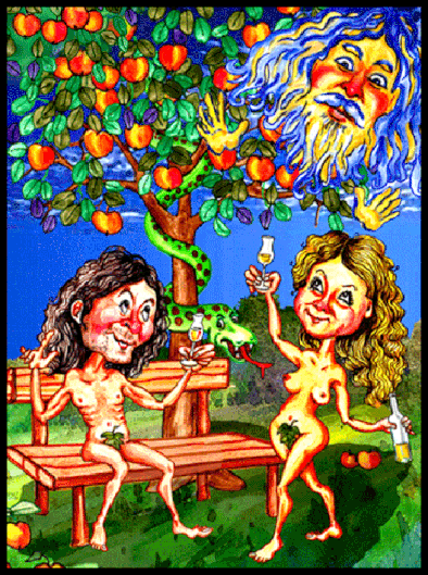 Adam und Evva im Garten Eden.