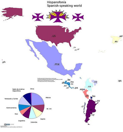 Tamaño por cantidad de hispanohablantes en cada país