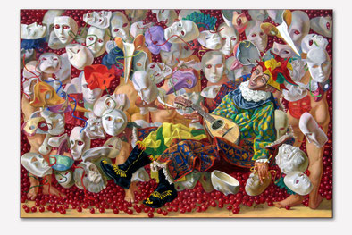 Die leckeren Kirschen- gemälde von Kaikaoss, The Delicious Cherries, oil on canvas 95x145cm