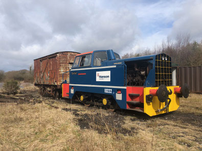 LMS Ventilated Goods Van 187085 with Llanelli and Mynydd Mawr Railway resident Sentinel 0-4-0DH Shunter Works Number 10222 of 1965 "Peter J. Griffiths". (c) Mark Thomas