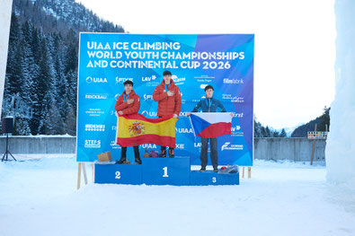 UIAA Ice Climbing Youth World ChampShips 2026 Podium U20 Lead Male