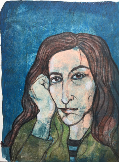 Adele, ca, A3, Mischtechnik (Acryl, Graphit, Farbstift), Preis gerahmt Sfr.350.-