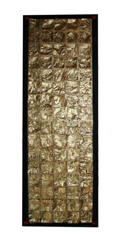 Partitură, simfonie sau requiem, tehnică mixtă pe pânză, 46 x 138 cm