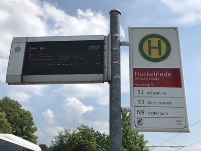 Bushaltestelle Buslinie 53 in Bremen-Huckelriede