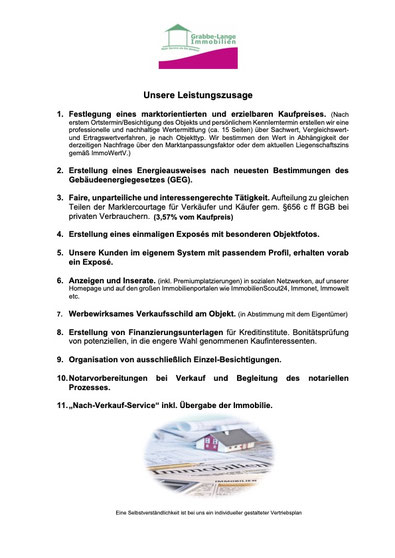 Leistungszusage an unsere Kunden