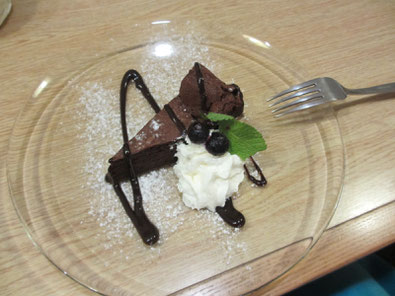 ケーキセットのガトーショコラ