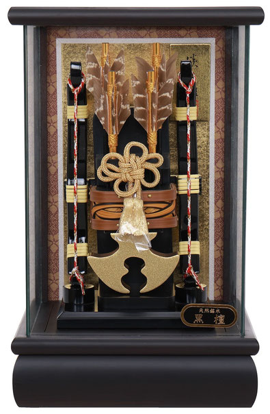 破魔弓 黒檀 福寿（ふくじゅ）6号 高さ29cm ケース入 四角（1214-06-930）