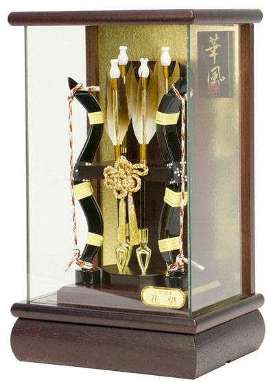 破魔弓 花梨 飛鳥（あすか）6号 高さ31cm ケース入 四角（1214-06-880）横
