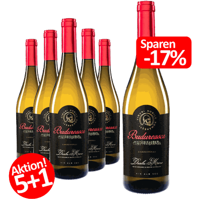 6-er Weinpaket Budureasca Premium Chardonnay 2022 | 5 +1 GRATISAKTION