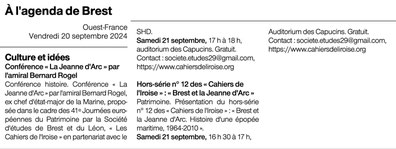 Ouest-France, 20 septembre 2024