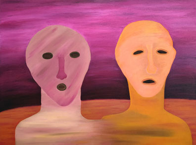 Moi et Toi: La solidarité, Öl auf Leinwand, 60 x 80 cm, 2024