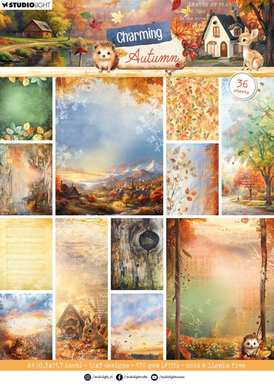 Studio Light – Motivpapier – Charming Autumn Designer Paper Pad Background - SL-CA-DPP362