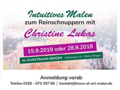 Das Intuitive Malen zum Reinschnuppern findet im Kunstraum Bingen statt.