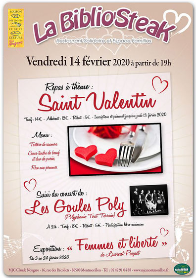 Les Goules Poly en concert pour la Saint Valentin à la MJC de Montmorillon le 14 février 2020