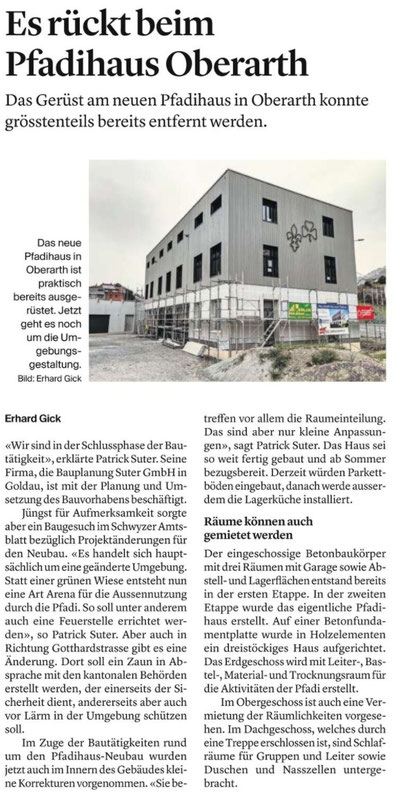 Bericht im Bote der Urschweiz vom 21. März 2022